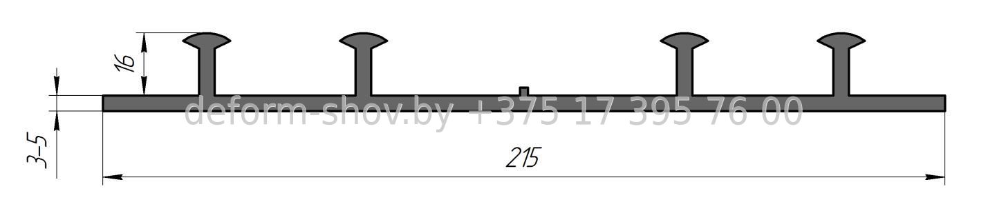 Гидрошпонка ОР-215, Резина, ширина 215мм